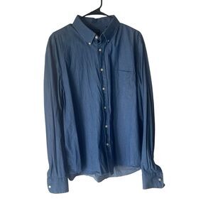 Lauren Ralph‎ Lauren Black Label XL Soft Washed Stretch Long Sleeve Button Up